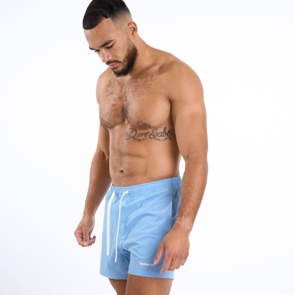 New! Bamboo Boundless Short Lined Sky Blue Sz Large